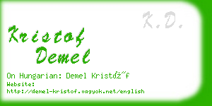 kristof demel business card